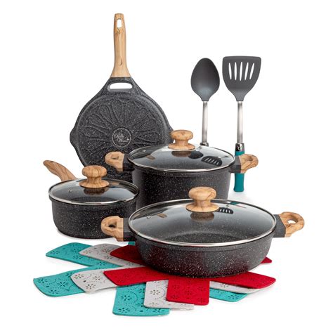 Buy The Pioneer Woman Prairie Signature 12-Piece Cast Aluminum Cookware ...