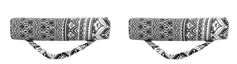 Handmade Mandala Yoga Mate with Side Shoulder Strip (Black and Grey ...