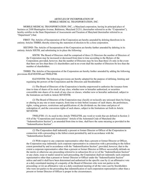 Sample Articles Of Incorporation Nonprofit California at Timothy Mears blog