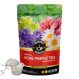 TEACURRY Acne Tea (2 Months Pack, 200 Grams Loose) + Infuser - Helps in ...
