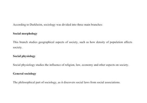 SOLUTION: Branches of sociology - Studypool