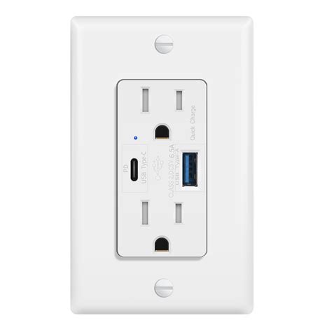 Greencycle USB C Wall Outlet PD3.0 65W GaN,1PK Type C Outlet Fast ...