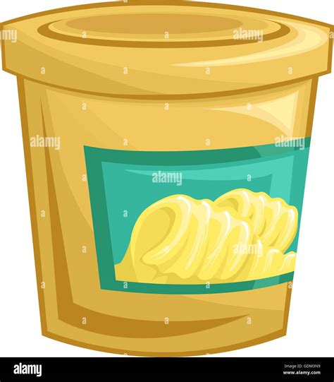 Illustration of a Tightly Sealed Tub of Margarine Stock Photo - Alamy
