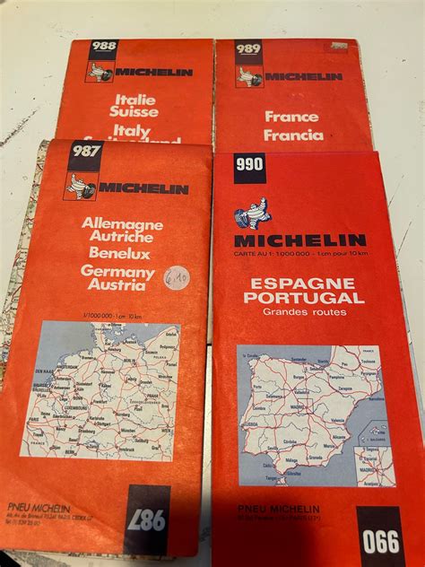 Vintage Michelin Maps; Carte Michelin; Spain/portugal, Germany/austria, France, Italy ...