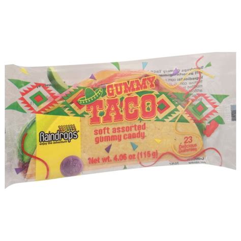 Buy Raindrops Gummy Candy Taco with 23 Gummy Candies in a Taco Shell ...