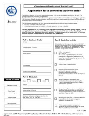 Fillable Online Application for a controlled activity order - ACT ...