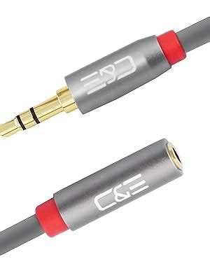 C&E CNE62878 6ft(1.8M) 3.5mm Aux Male to Female Extension Stereo Audio ...