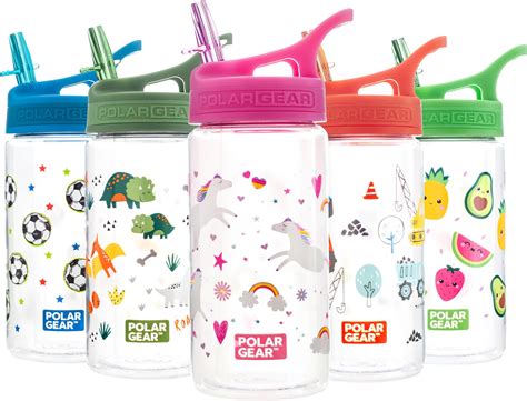 Polar Gear Kids Water Bottles with Straw - 400ml BPA Free Toddler Water ...