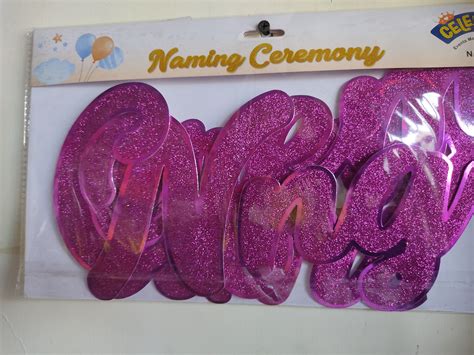 Glittering Pink Cursive Naming Ceremony Banner – Jack&Jinn