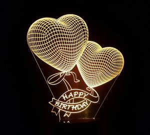 the lazer studio 3D Illusion - Happy Birthday Balloons - Orange Table ...