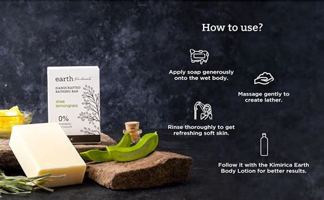 Kimirica Earth Shea Lemongrass Premium Lemon Bathing Soap Bar for ...