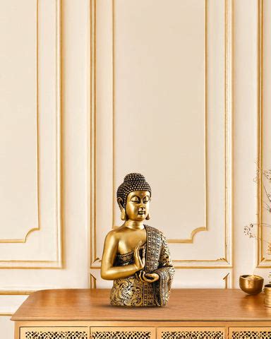 Antique Gold Buddha Statue - Home Decor Figurine – Alamkari