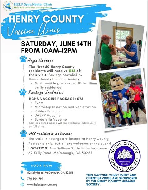 Henry County Humane Society Vaccine Clinic & Dog Food Giveaway at Ann ...