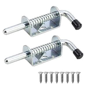Spring Loaded Latch Pin,2 Pcs Metal Lock Barrel Bolt Spring Loaded ...