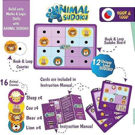 Krida Animal Paradise 4 in 1 Magnetic Puzzle and Sudoku - 62 Pieces ...