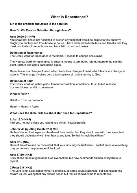 11. What is Repentence? Notes | PDF