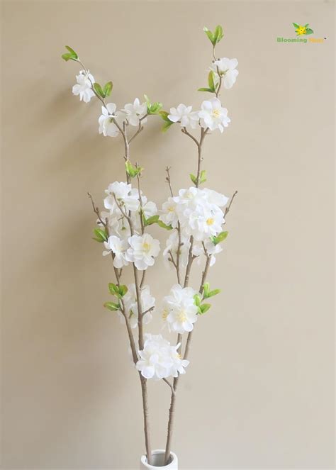 Buy Blooming Floret Artificial Cherry Blossom Stick | 98 cm Long Flower ...