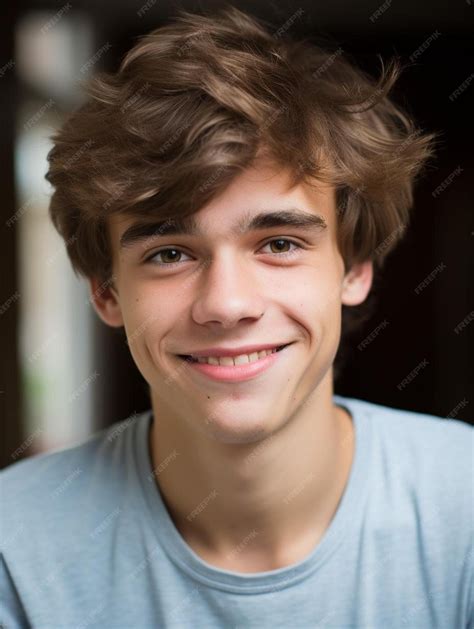 Premium AI Image | Portrait photo of spanish teenage male straight hair ...