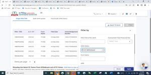 Withdrawal functionality of 15CB forms at e-filing portal