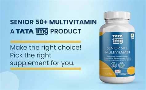 Tata 1mg Senior 50+ Multivitamin & Multimineral Veg Tablet with Zinc ...
