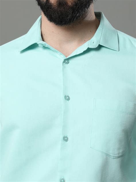Shop Aero Blue Plain Shirt Men Online at Great Price – Bushirt