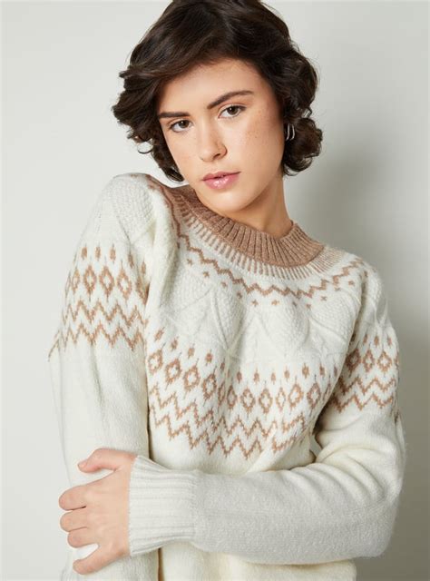 Buy Women Fair Isle Knit Sweater Online at just Rs. 1499.0 ...