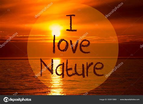 Texto Inglés Love Nature Atardecer Romántico Amanecer Mar Océano Fondo ...