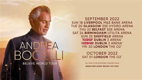 Andrea Bocelli | September/October 2022 UK and Ireland Tour - YouTube