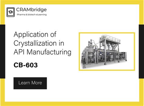 Application of Crystallization in API Manufacturing | CRAMbridge