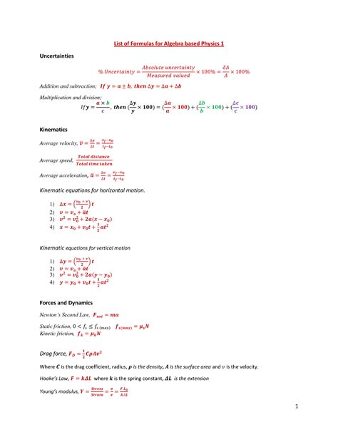 Image result for Calculus-Based Physics Formulas