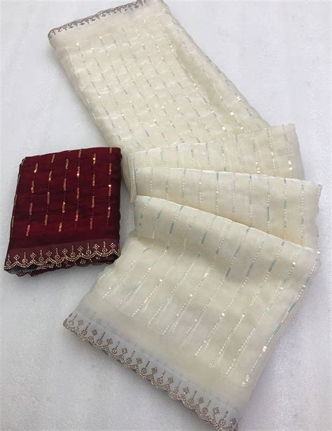 Aarzu Space Silk Fendy Satin Embroidery Work Saree