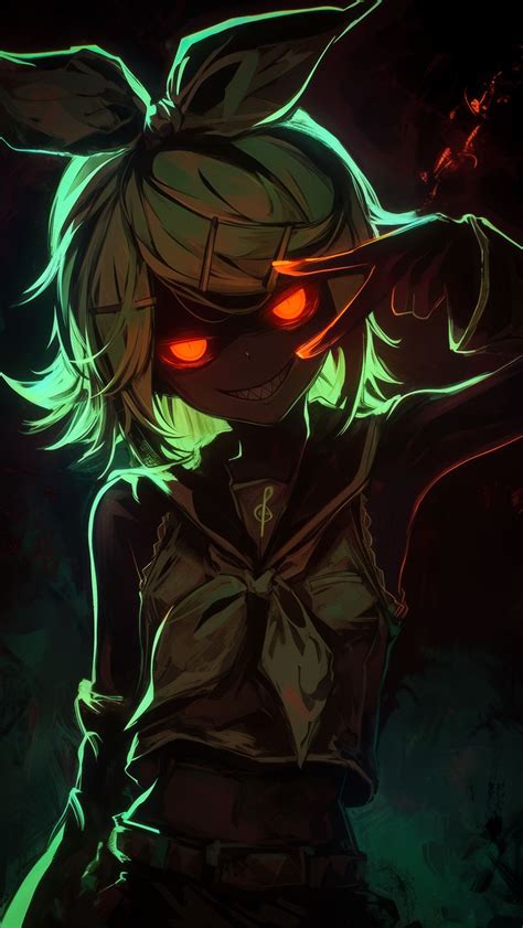 Download wallpaper 800x1420 anime, girl, smile, dark, contrast, green ...