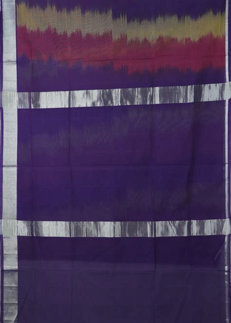 Indigo purple color handloom venkatagiri cotton sarees – TGSCO Handlooms
