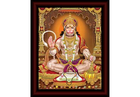 SAF paintings Hanuman Framed Acrylic Glass Painting 14 inch x 11 inch ...