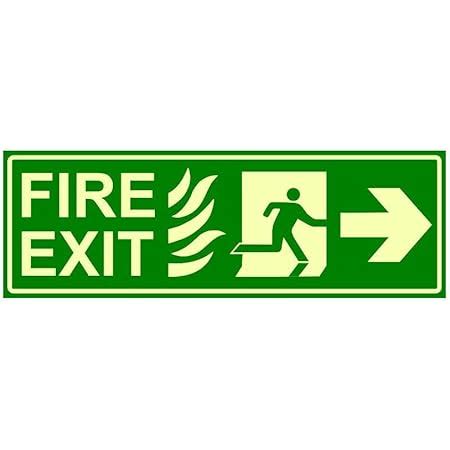 Clickforsign FES-4-M-1-2x Glow In the Dark Emergency Fire Exit Sign ...
