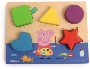 Shumee Peppa Pig's Wooden Shape Sorting Puzzle Board (Age 3 Years+ ...