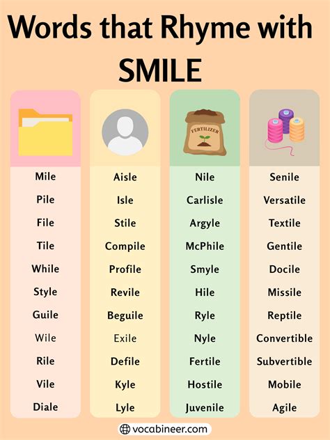 714 Beautiful Words That Rhyme with Smile in English