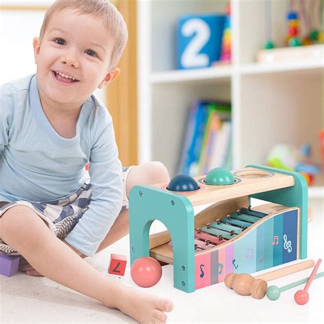 Ealing Wooden Pounding and Hammer Toy Pound A Ball Toy with Slide Out ...