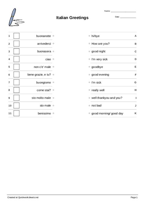Image result for Fun Italian Worksheets