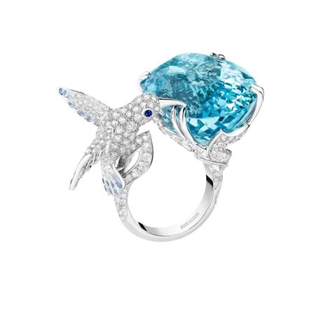 Hopi the hummingbird ring aqua marine | Animaux de collection ...