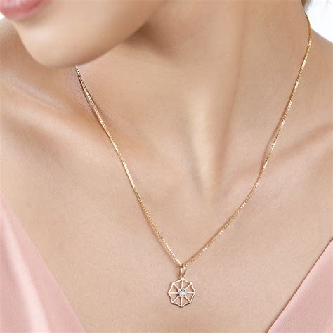 14KT Yellow and White Gold Unique Abstract Diamond Pendant