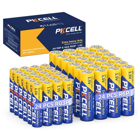Amazon.com: PKCELL AA Batteries 24 Pack & AAA Batteries 24 Pack Combo ...