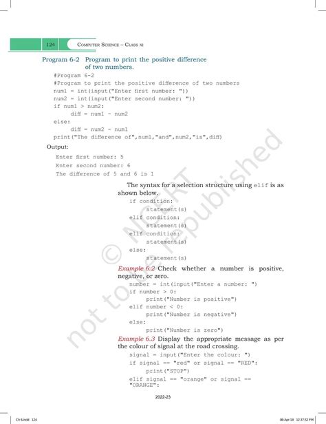 Computer Lesson Explanation for CBSE Class 11 Flow Off Control in Tamil 的图像结果