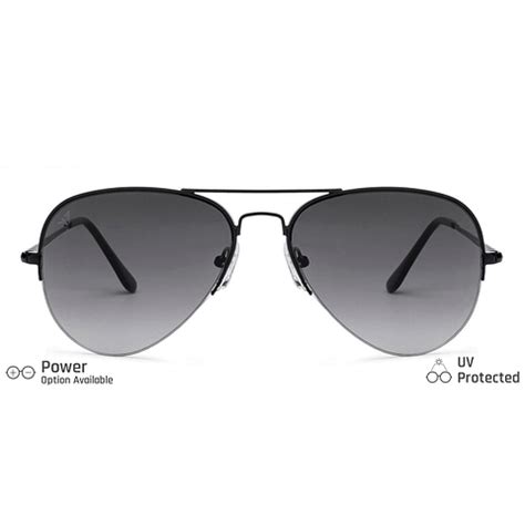 Black Grey Gradient Half Rim Aviator Vincent Chase Online The Metal ...