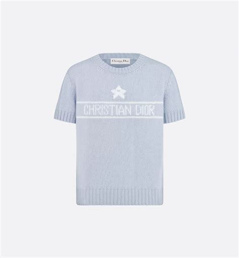 Short-Sleeved Sweater Gray Cashmere Knit | DIOR