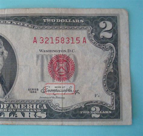 1953 Red Seal $2. 00 United States Note - Us Paper Money Bill - A ...