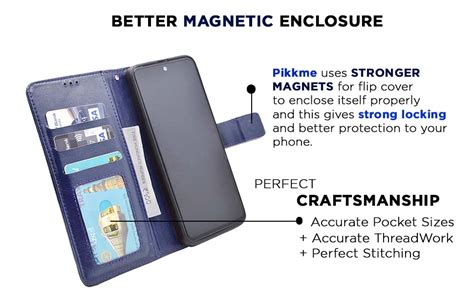 Pikkme Flip Cover Leather Finish | Inside TPU with Card Pockets ...