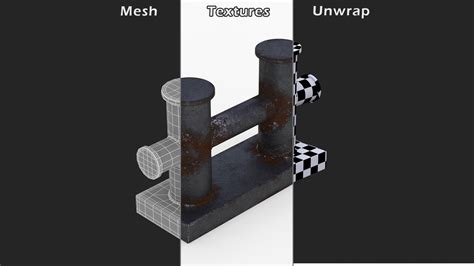 3D Mooring Bollard Double Old | 3D Molier International