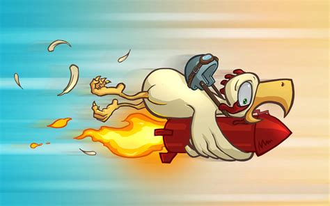 Download wallpaper 1920x1200 chicken, flying, explosion, fire, drawing ...