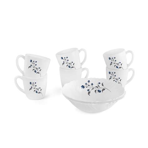 Cello Opal Ware Imperial Quick Bite Set, Vinea, 8PC, White : Amazon.in ...